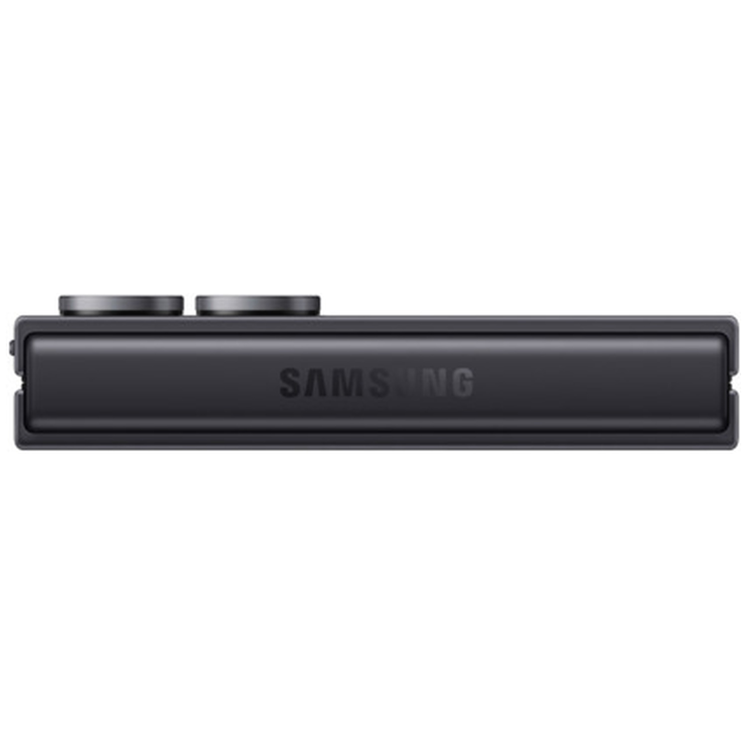 Dark gray smartphone case with two buttons on top and Samsung logo.