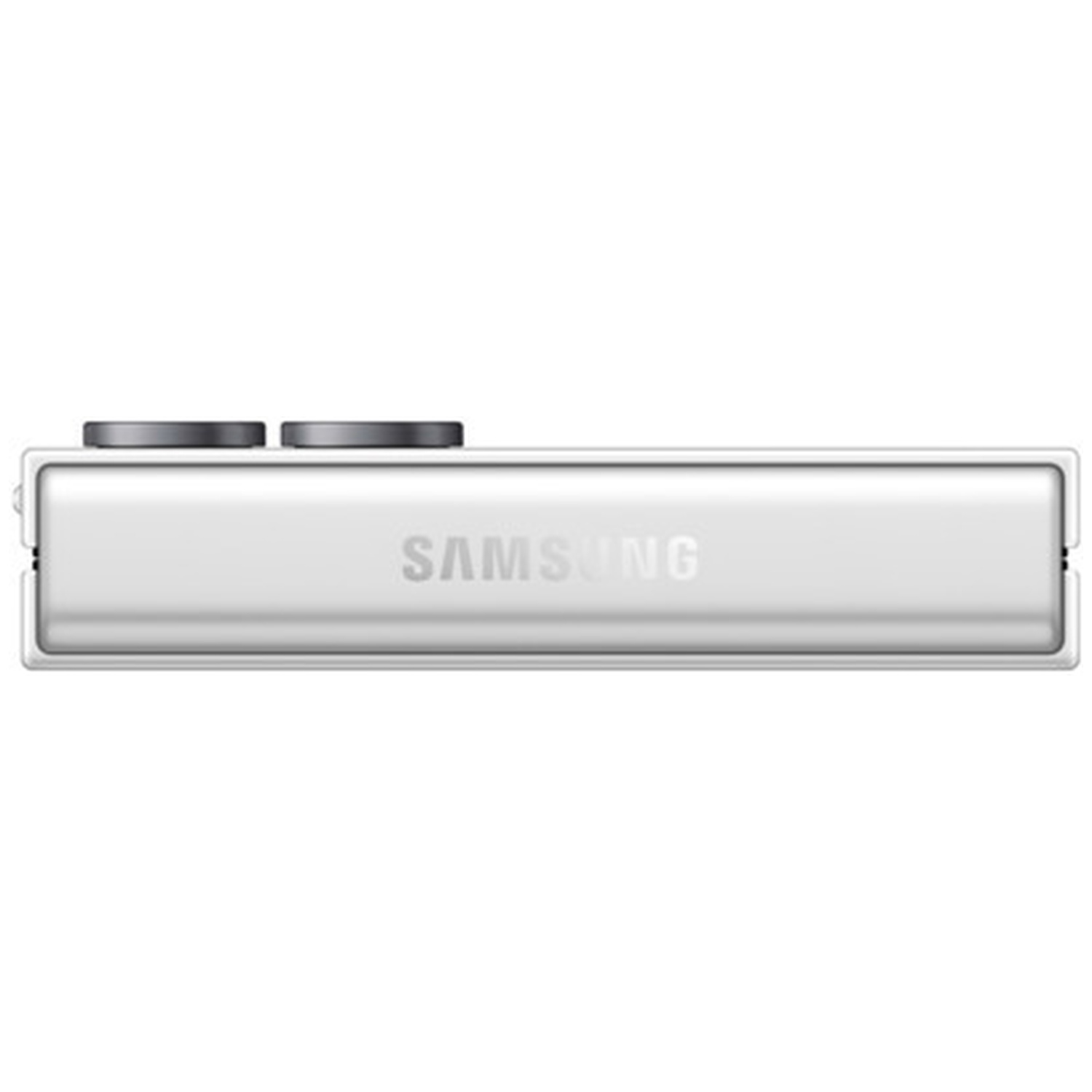 A white Samsung device with two black buttons on top.