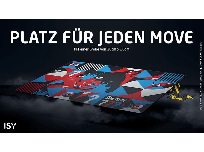 Thumbnail - ISY IMP-8002 Die drei ??? 36x26 cm Mauspad, Schwarz