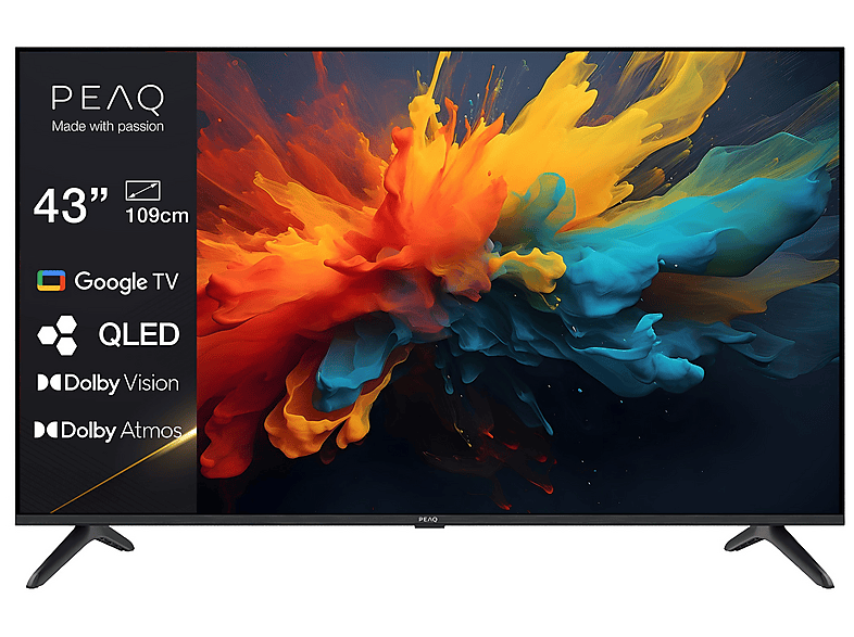 Peaq PTV 43GQU-5025T 43" Google QLED UHD TV; QLED TV