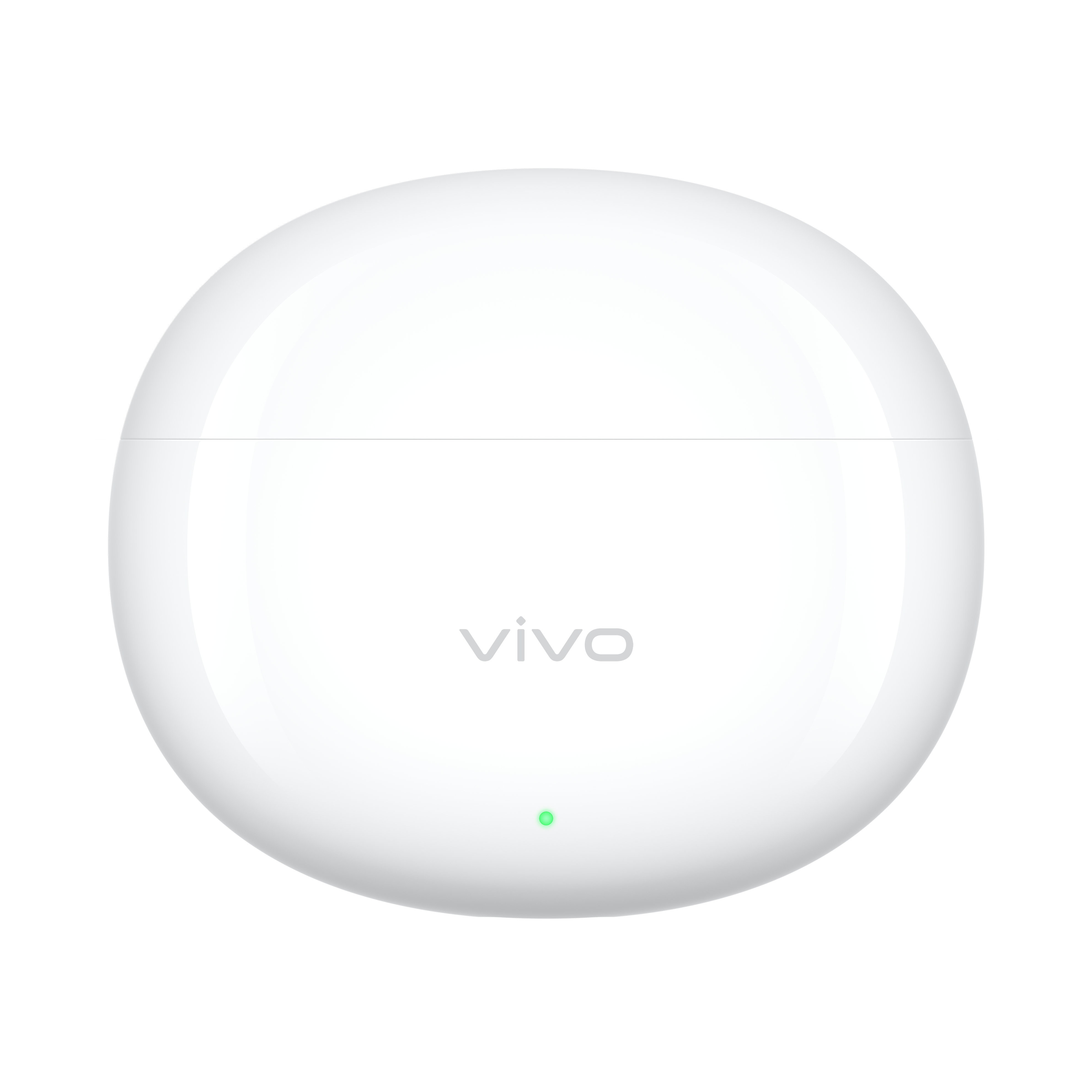 Ein weißes Vivo-Ladecase mit grünem Lämpchen.
