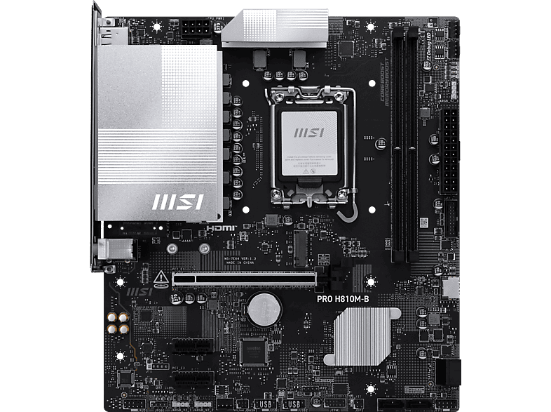 MSI Pro H810M-B Soket 1851 DDR5 6500 MHZ(OC) 1XM.2 USB 10GBPS HDMI DP 2.5G LAN Matx Anakart