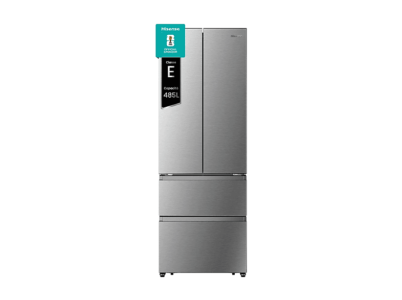 Frigorifero americano HISENSE RF632N4BCE, Sistema Multi Flow: Sì; raffreddamento frigorifero: No Frost; congelatore: Frost, Capacità netta totale 485 l, Rumorosità: 38 dB(A), Dimensioni: L 70,4 cm A 200 P 69,2 cm, Inox, Classe E