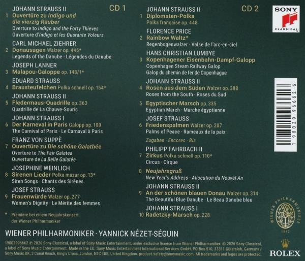 CD-Cover mit Titellisten für Klassik-Musik von Strauss und anderen Komponisten.