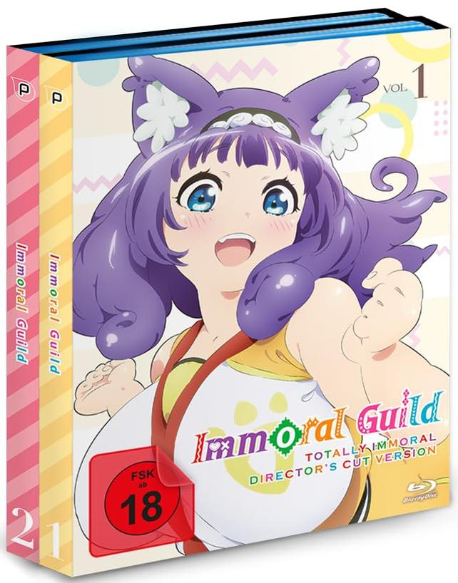 Anime Blu-ray-Hülle: Anime-Mädchen mit lila Haaren, FSK 18 Siegel.