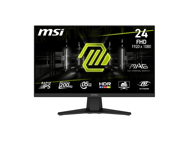 Msi Mag 244F Monitor Gaming, 23,8 ", Full-Hd, 1920 X 1080 Pixel, Tempo Di Risposta 0,5 Ms, Refresh Rate 200 Hz