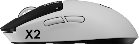 Fehér gamer egér fekete görgővel és gombokkal, X2 modell.