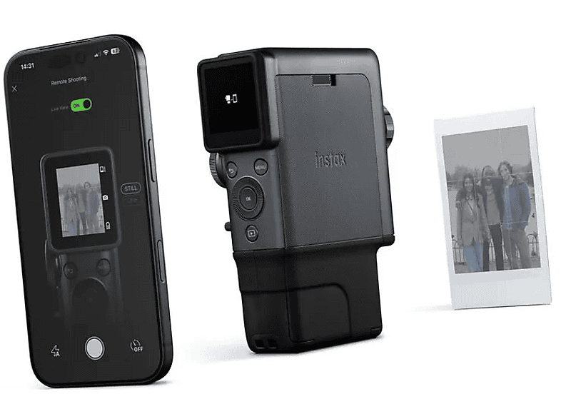 Fujifilm Instax Mini Evo Cinema Hybrid-Sofortbildkamera, Schwarz — Foto 5 von 5