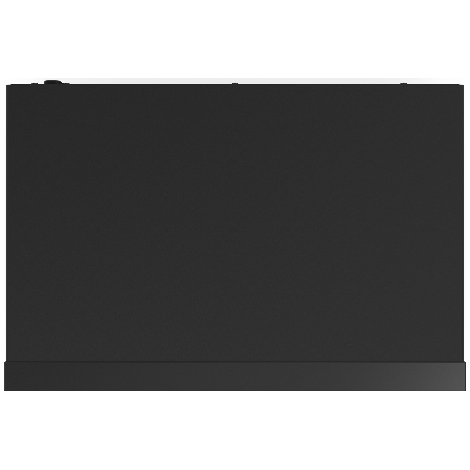 A black, rectangular box with a narrow base.