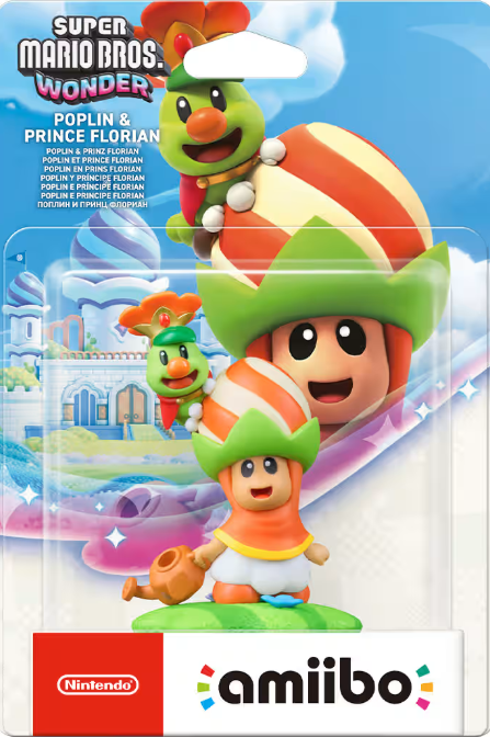 Super Mario Bros. Wonder Poplin & Prinz Florian Amiibo in OVP.