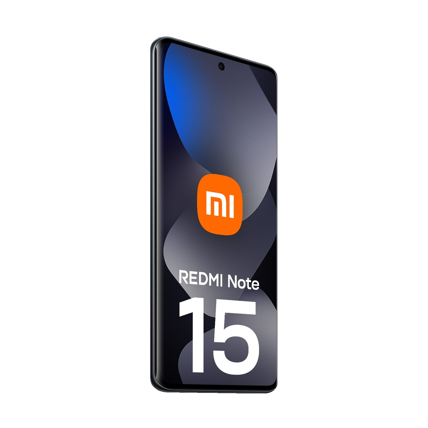 Uno smartphone Xiaomi Redmi Note 15 con logo arancione.
