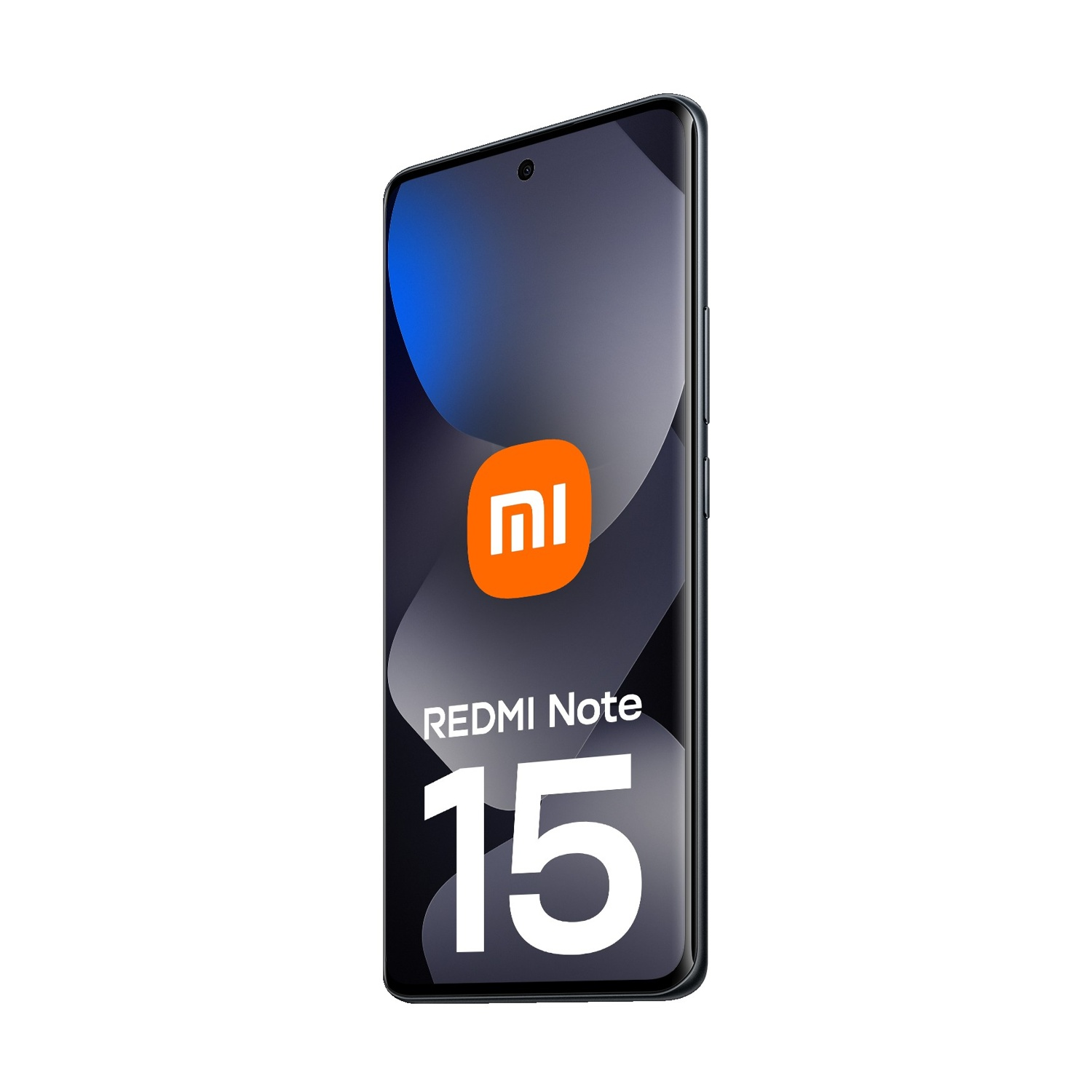 Uno smartphone nero con il logo Mi e la scritta REDMI Note 15.