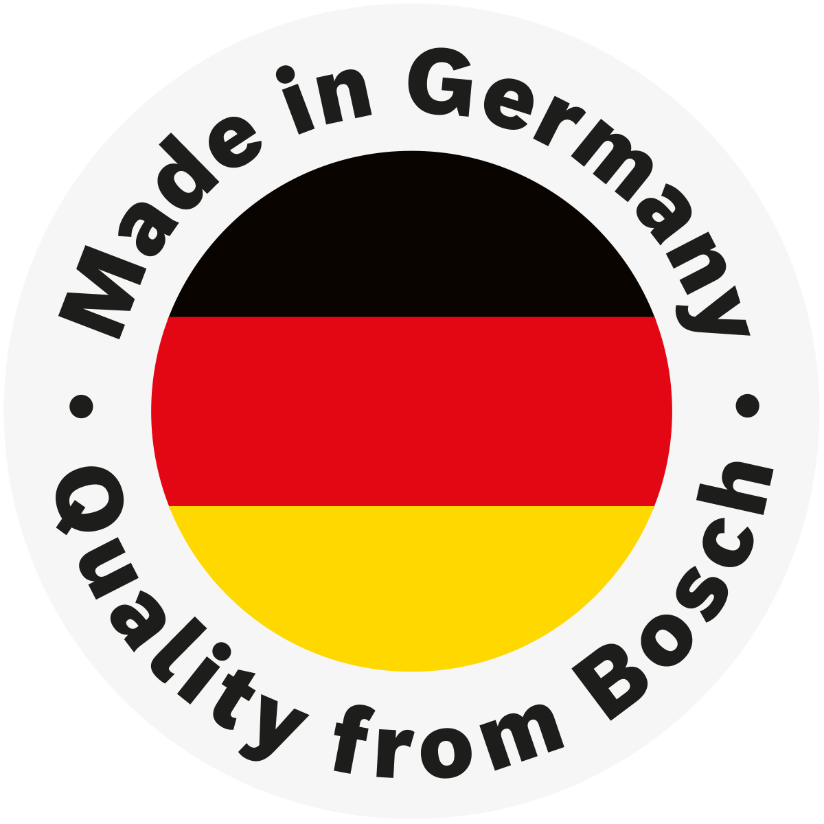Made in Germany - Qualität von Bosch - Deutsche Flagge.