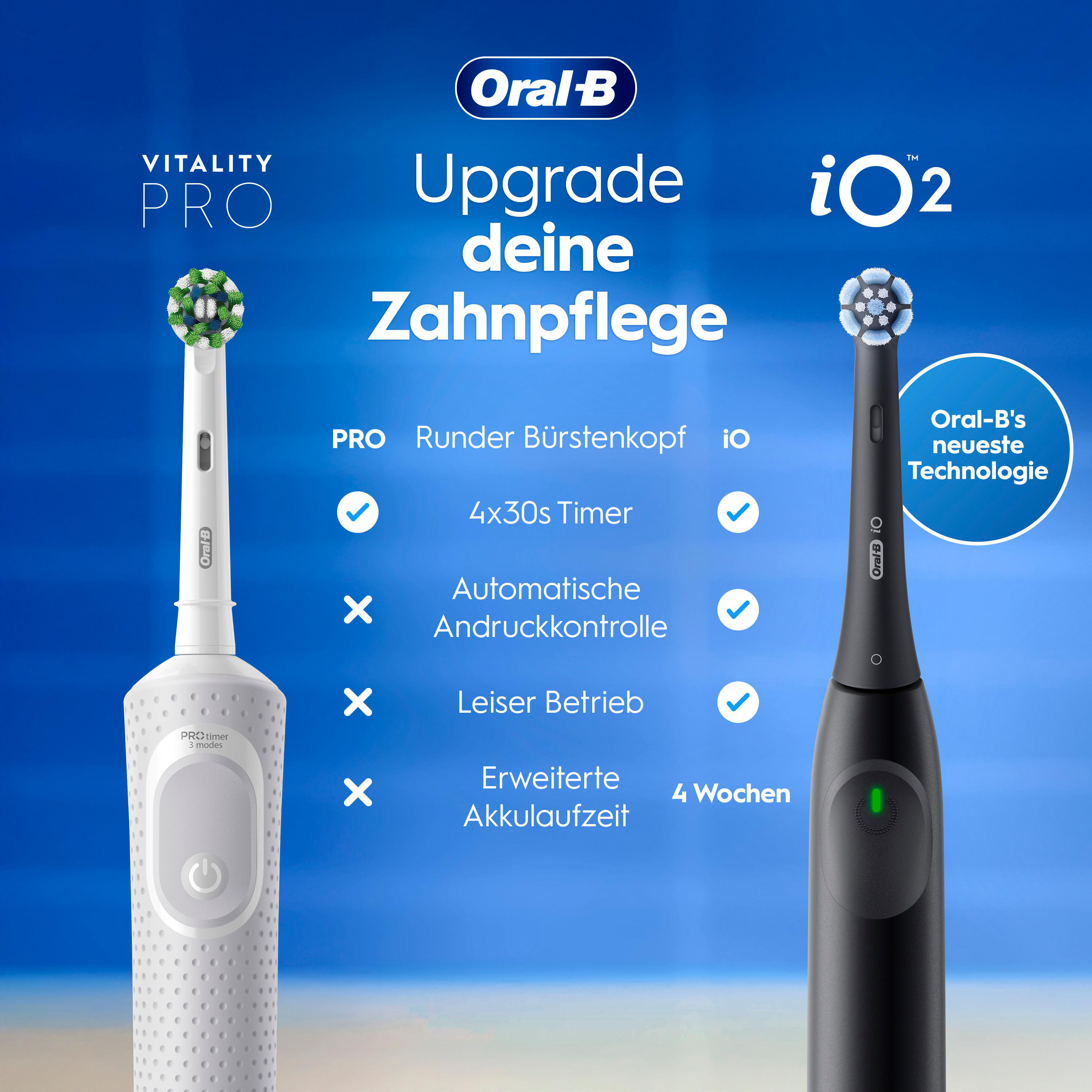ORAL-B Vitality Pro Duopack Elektrische Zahnbrste Schwarz/Lila,  Reinigungstechnologie: Mikrovibrationen | MediaMarkt