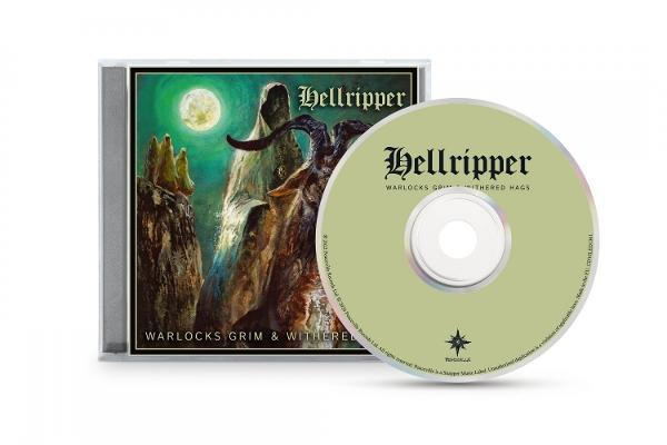 CD-Hülle und CD mit dunkler Fantasy-Kunst, Mond und Ziegenkopf.