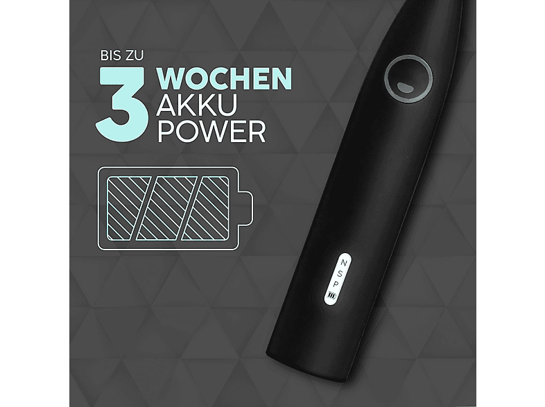 happybrush ECO R2 Rotierende Zahnbürste+ 3 Aufsteckbürsten Allblack — Foto 3 von 5