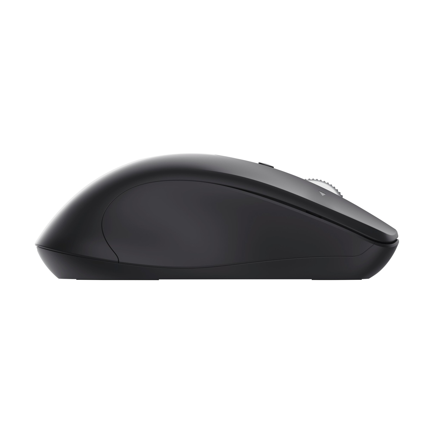 Mouse del computer nero con rotella di scorrimento e due pulsanti.
