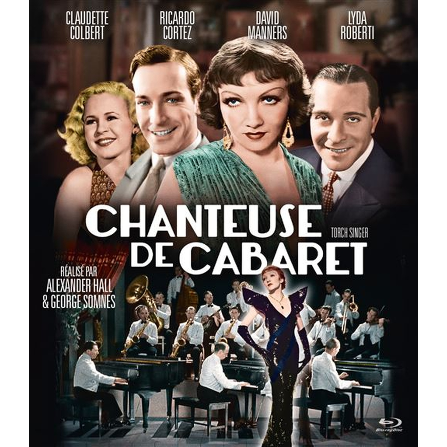 Film affiche met acteurs en band. Een zangeres staat op de voorgrond.