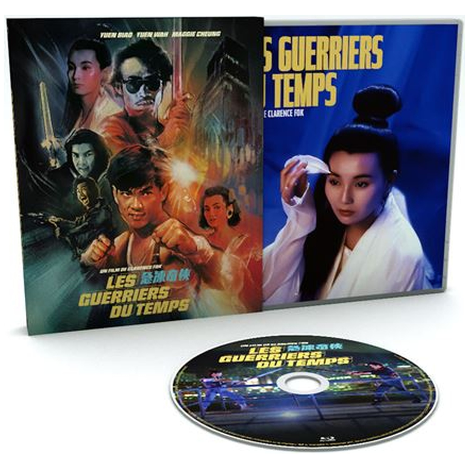 Couverture et disque de film avec des acteurs asiatiques, intitulé "Les Guerriers Du Temps".