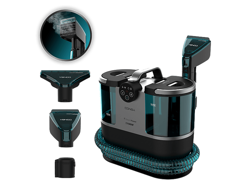 Aspirador de tapicerías - Cecotec Conga 7000 Carpet&Spot Clean Steam XXL, 1700 W, Radio hasta 7 m, Limpia tapicerías, Azul y Negro