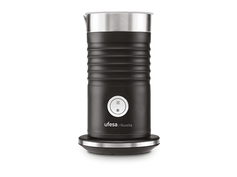 Espumador de leche - Ufesa Nuvella, 600W, Capacidad máx. 200ml, 3 Funciones: Espuma Caliente, Fría, Calienta Leche, Tecnología Magnética, Negro