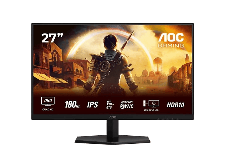REACONDICIONADO Seminuevo Muy bueno Monitor gaming - AOC Q27G42XE, 27" QHD, 180Hz, 0.5ms MPRT, 1ms GtG, Fast IPS, G-Sync Compatible