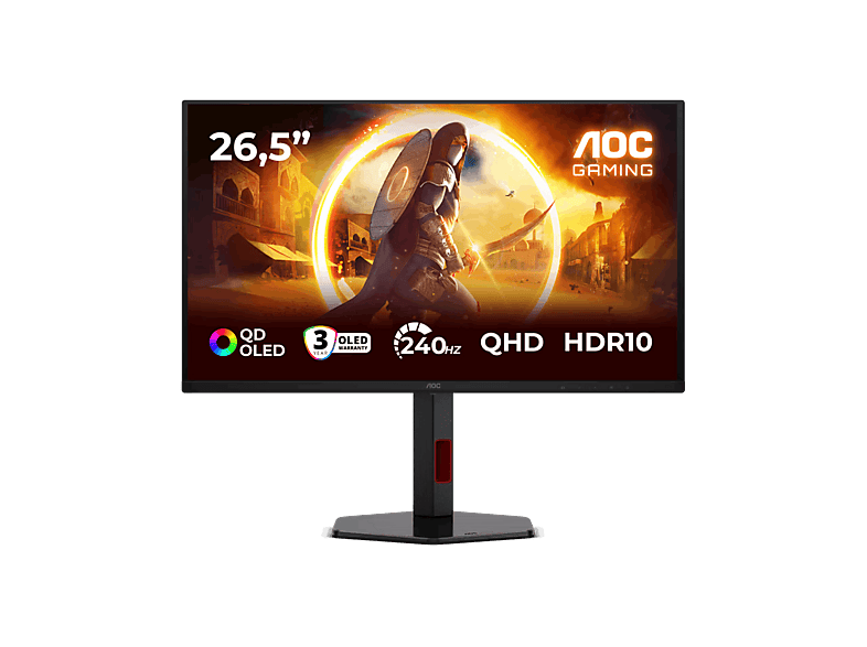 AOC Q27G4ZDR, 26.5 QHD, 240 Hz, 0.03 ms, OLED, Altura Ajustable, HDR10, Negro