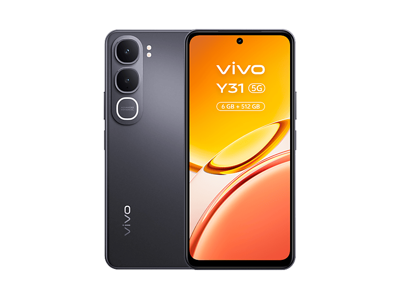 Móvil - vivo Y31, Glowing Black, 512GB, 6GB RAM, 6.72" LCD, Qualcomm Snapdragon® 4 Gen 2, 6500 mAh