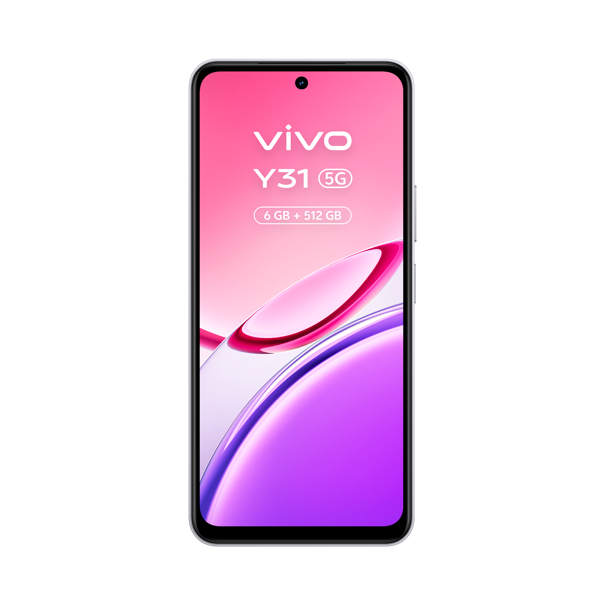 Smartphone Vivo Y31 5G con 6 GB + 512 GB de almacenamiento, degradado rosa.