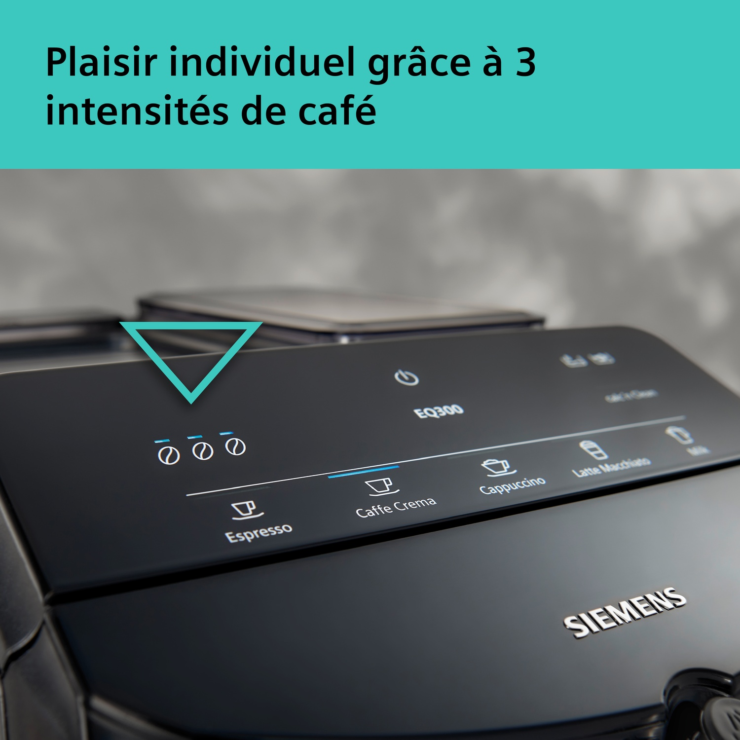 Gros plan du panneau de commande d'une machine à café noire avec options.