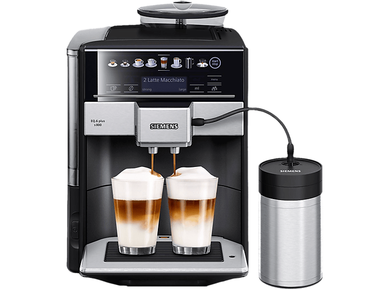 Siemens Eq6 Plus S800 - Volautomatische Espressomachine Maximum Aantal Tassen: 2 Extern Melkreservoir Zilver