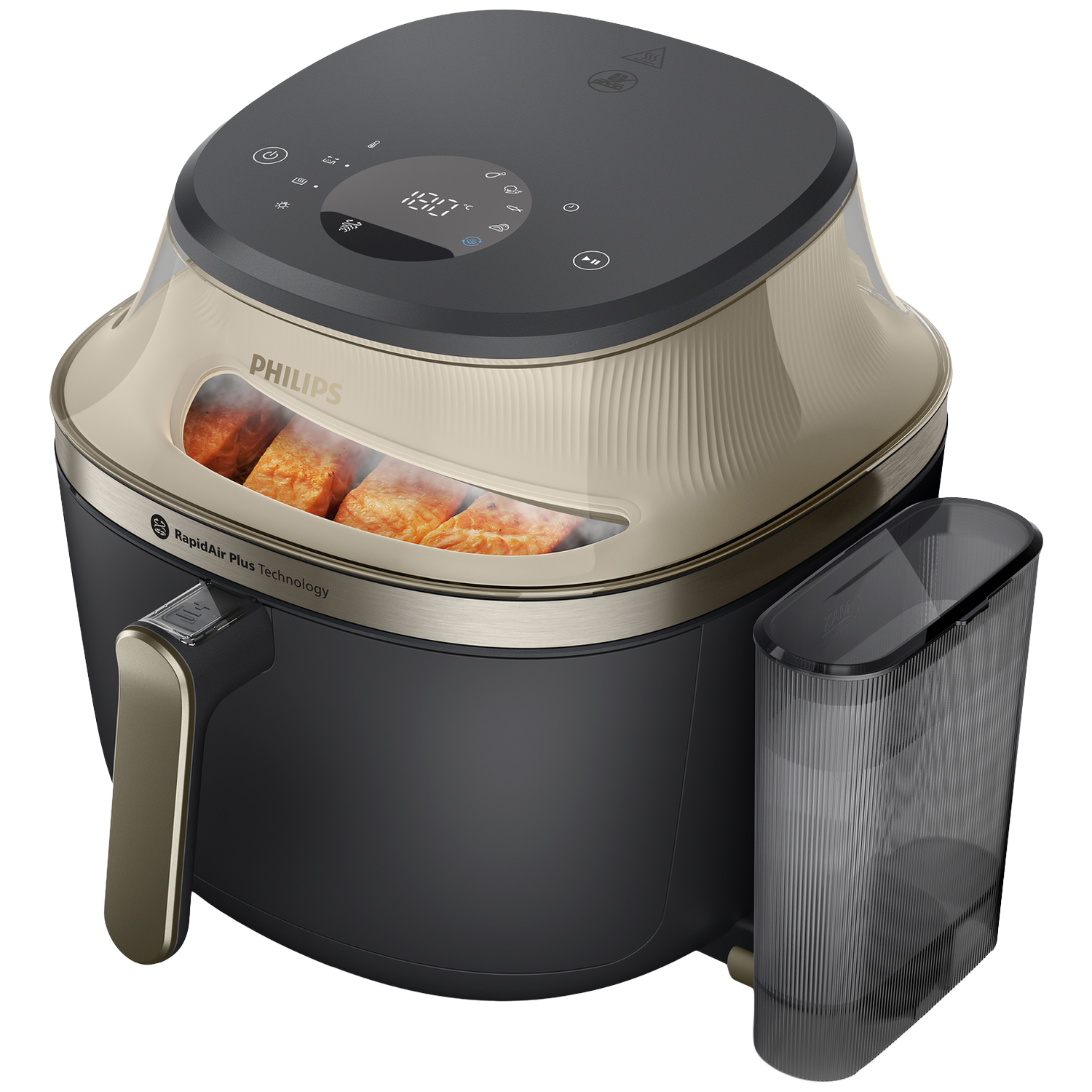Philips Airfryer 5000-serie Met Stoomfunctie - Na543/00 – Steamclean Steamfry 72 L Tot 6 Personen Heteluchtfriteuse Met Stoomfunctie Zwart