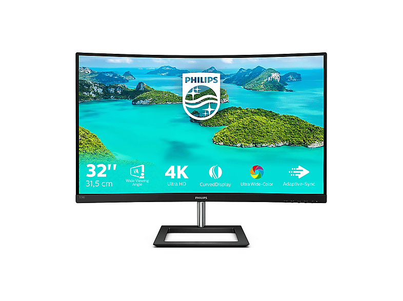 PHILIPS 328E1CA/00 Monitor Gaming Curvo, 31,5 ", UHD 4K, 3840 x 2160 Pixel, tempo di risposta 4 ms, refresh rate 75 Hz