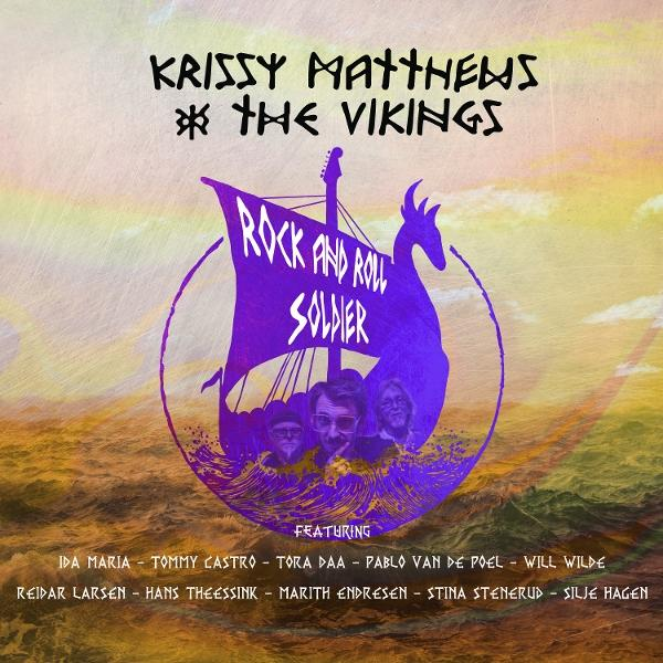Albumcover mit Wikingerschiff, Bandmitgliedern und Titelliste.