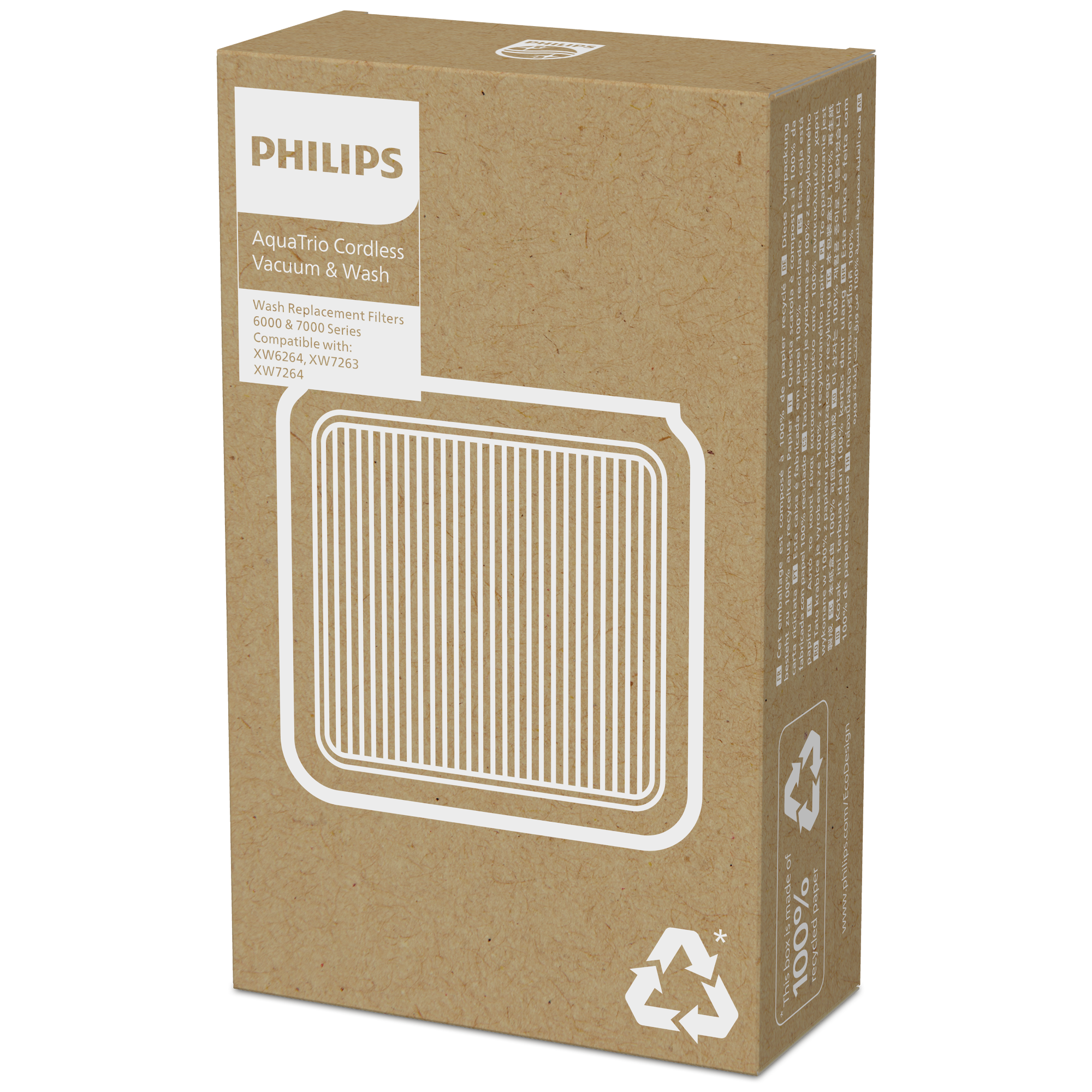 Philips AquaTrio doboz pótfilterekhez, 100% újrahasznosított.