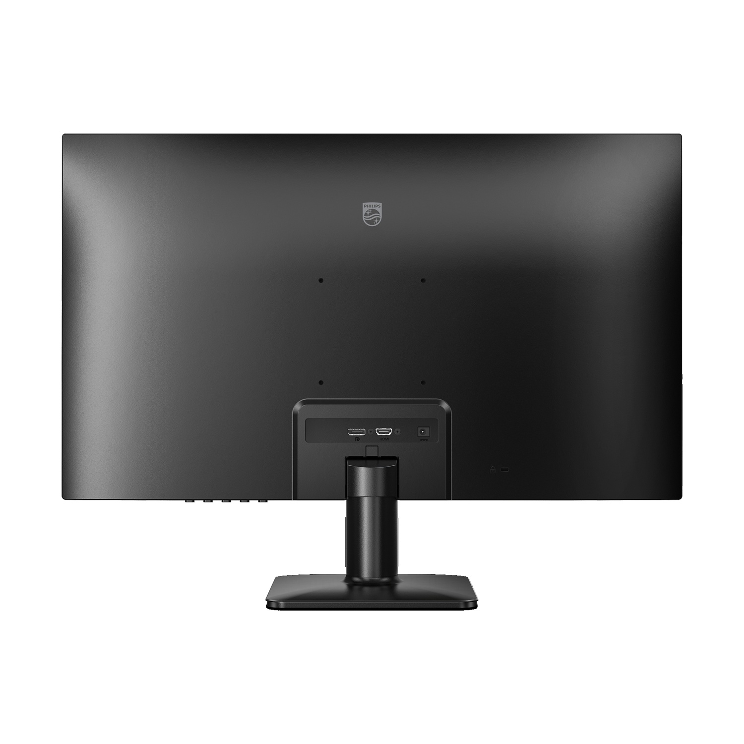 Retro di un monitor nero con logo Philips e porte.