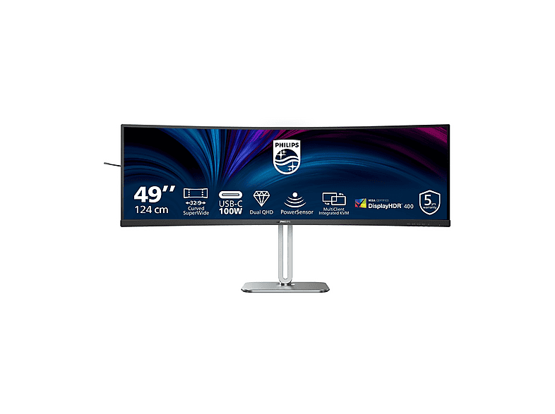 PHILIPS 49B2U5900C/00 Monitor Gaming Curvo, 48,8 ", 5120 x 1440 Pixel, tempo di risposta 4 ms, refresh rate 75 Hz
