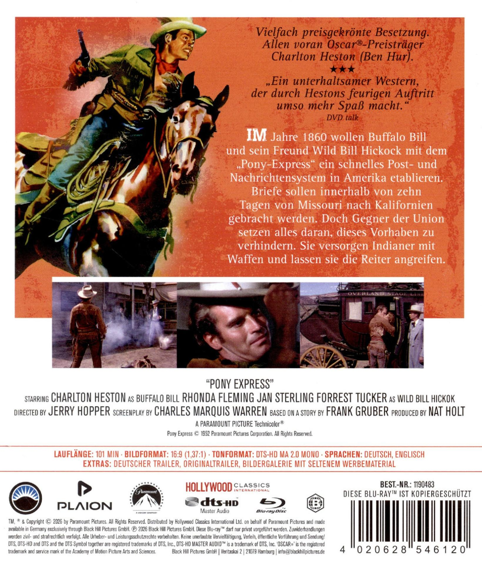 Western-Filmplakat mit Cowboy auf Pferd und Filmtext.