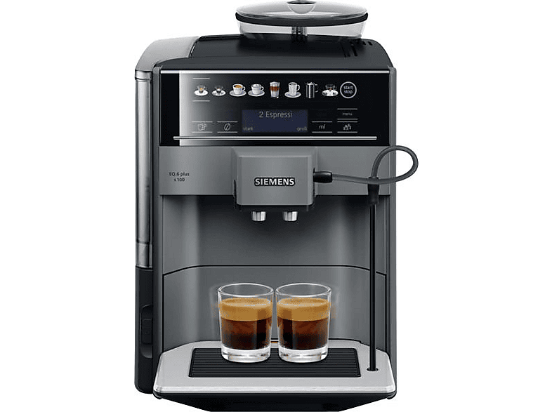 SIEMENS TE651509DE EQ6 plus s100 Kaffeevollautomat Diamond Titanium Metallic/Schwarz