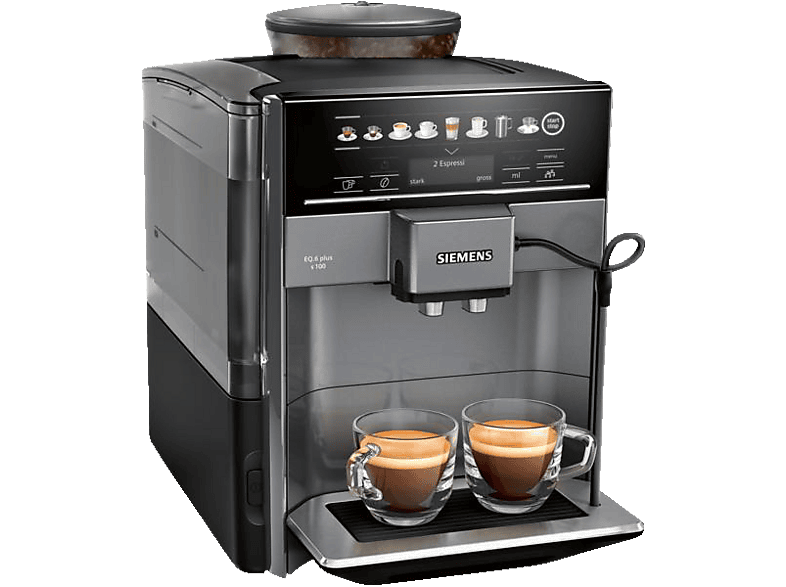 SIEMENS TE651509DE EQ6 plus s100 Kaffeevollautomat Diamond Titanium Metallic/Schwarz