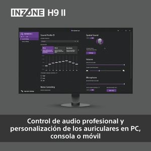 Software INZONE H9 II: Control de audio y personalización para PC, consola, móvil.