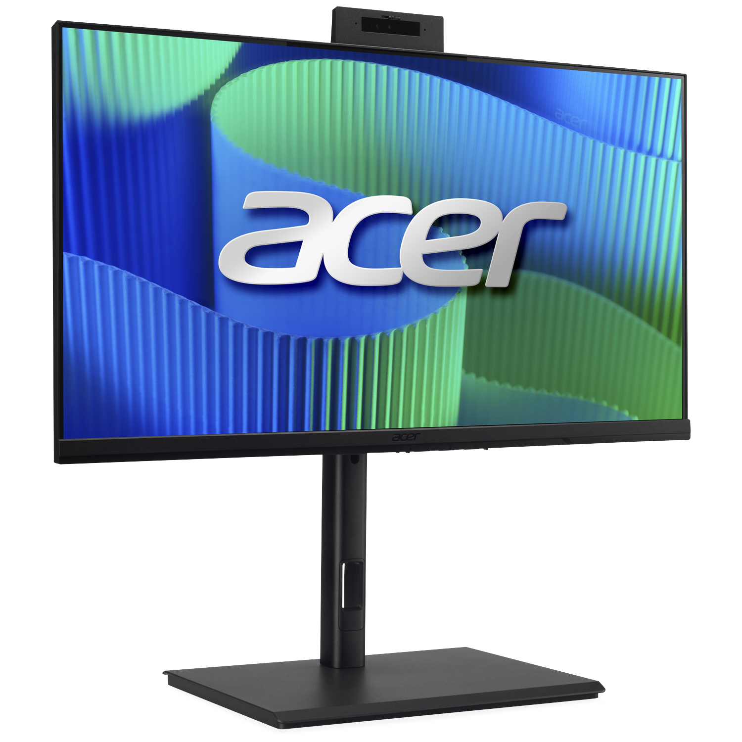 An Acer monitor with a white Acer logo on a blue and green background.
