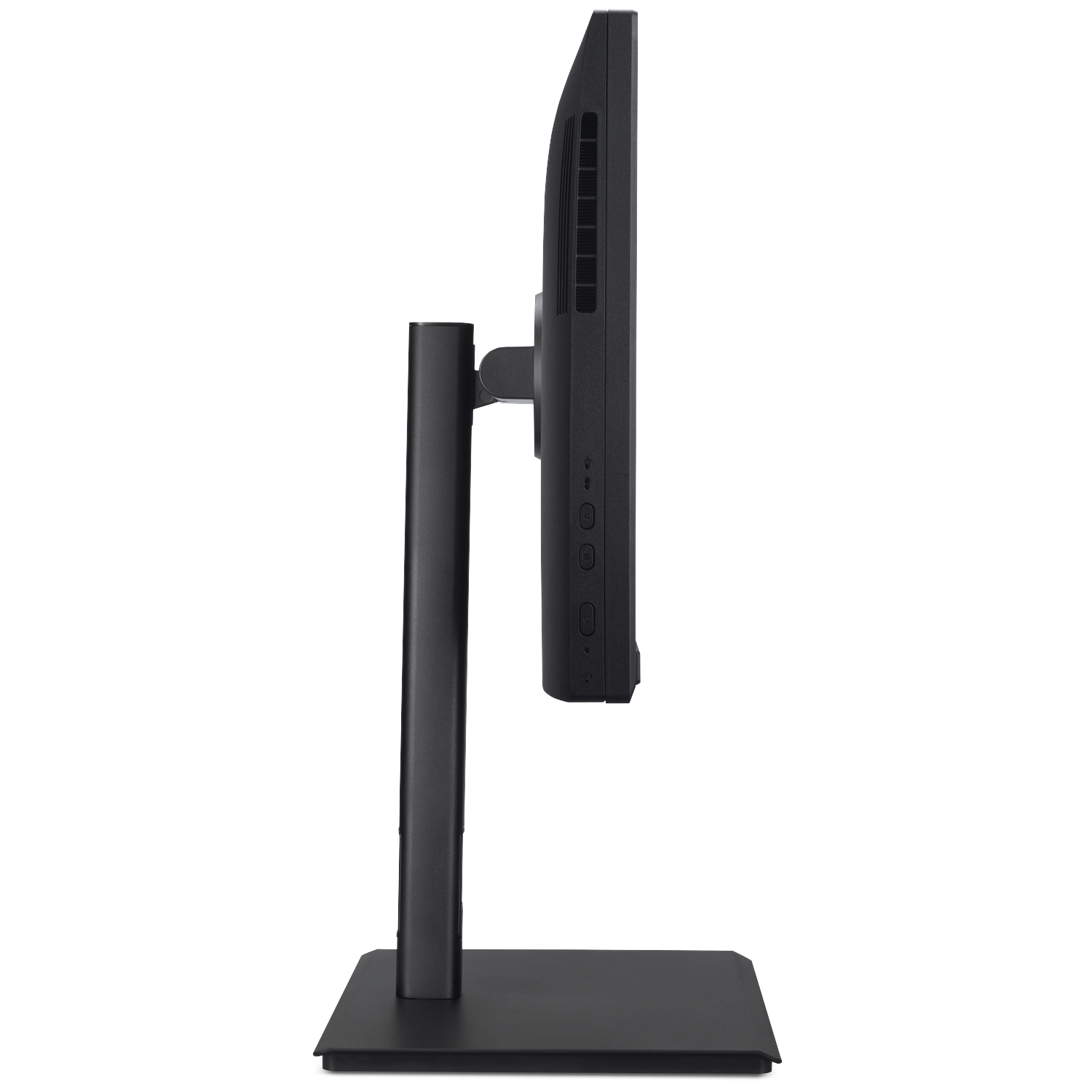 Black monitor viewed from the side, on a white background.