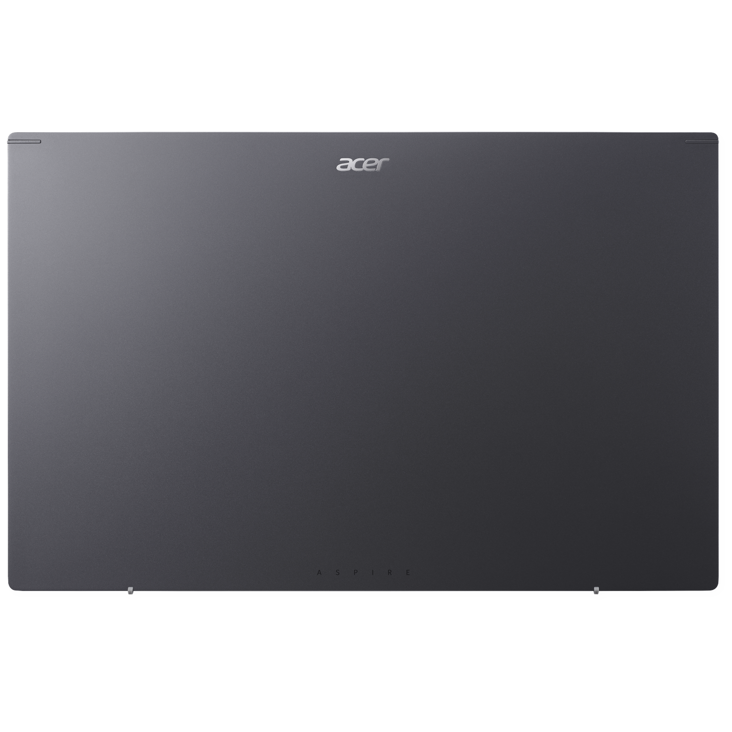 Back of a closed, dark Acer Aspire laptop with a silver logo.