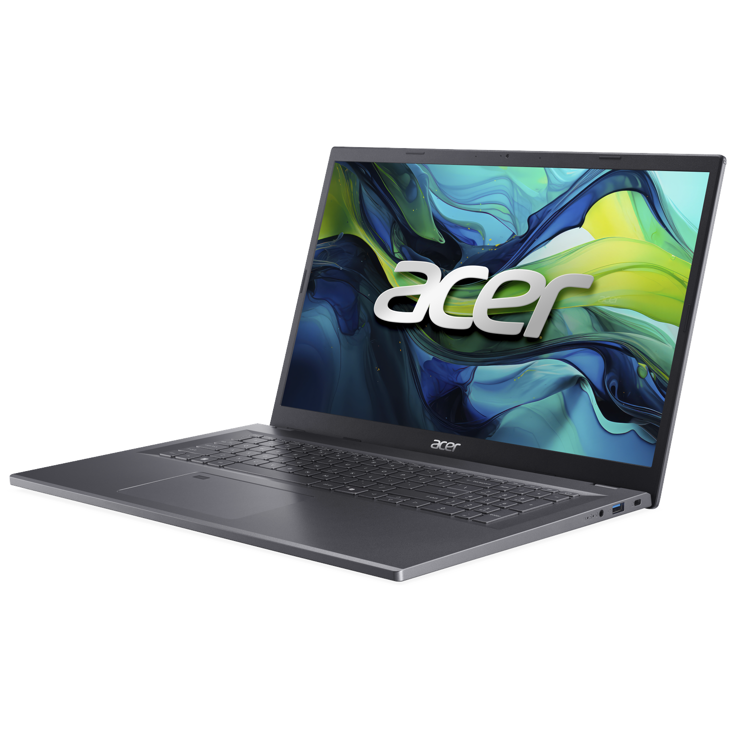 A closed gray laptop with the Acer logo displayed on the screen.