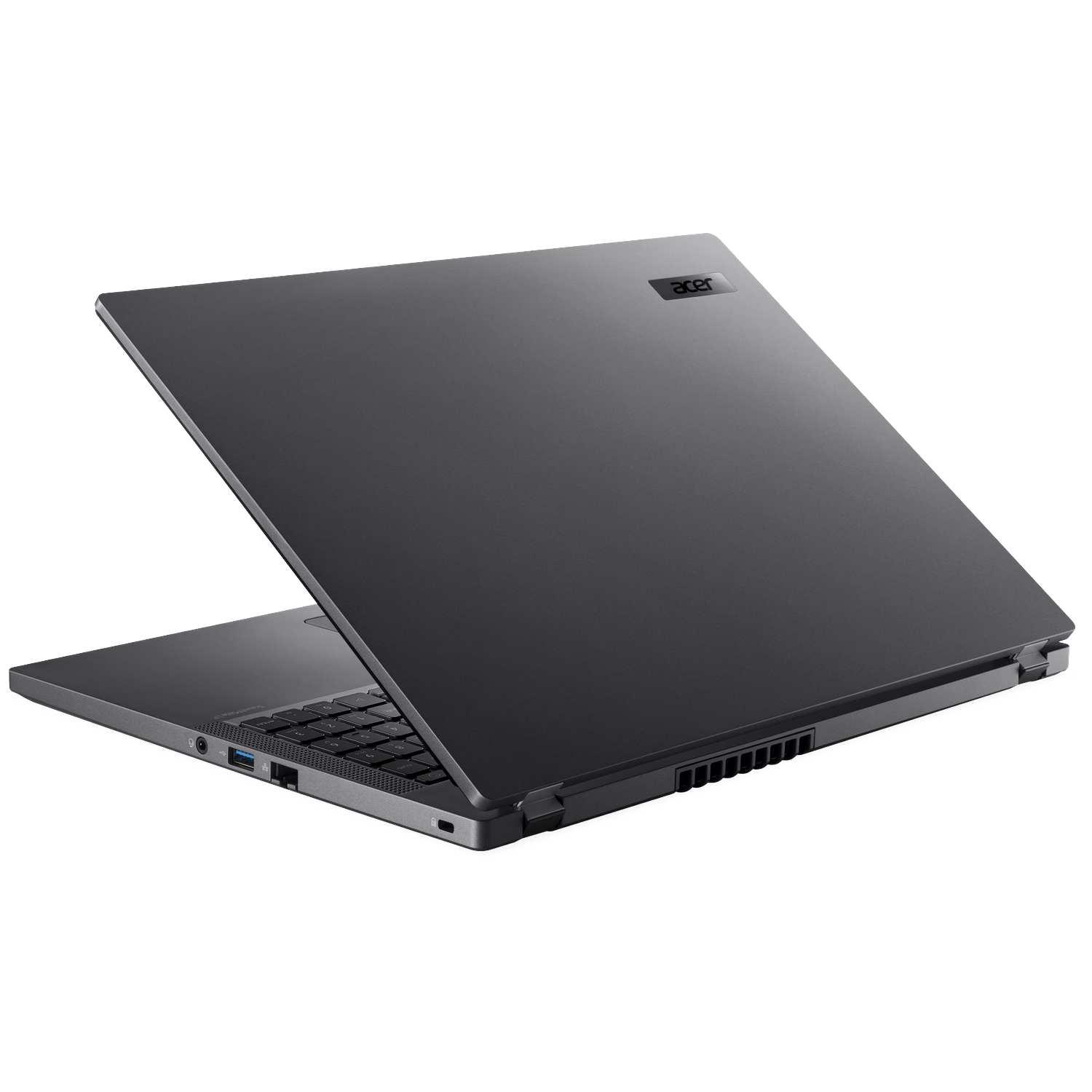 A closed gray Acer laptop on a white background. The keyboard is visible.