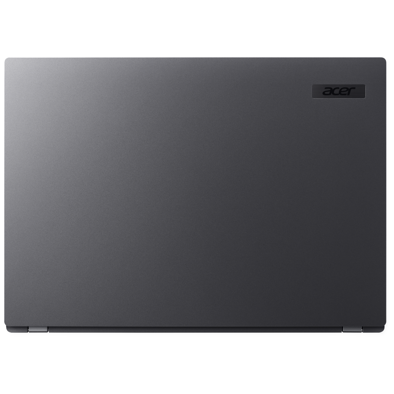 Gesloten donkere Acer laptop met een glad oppervlak en logo.