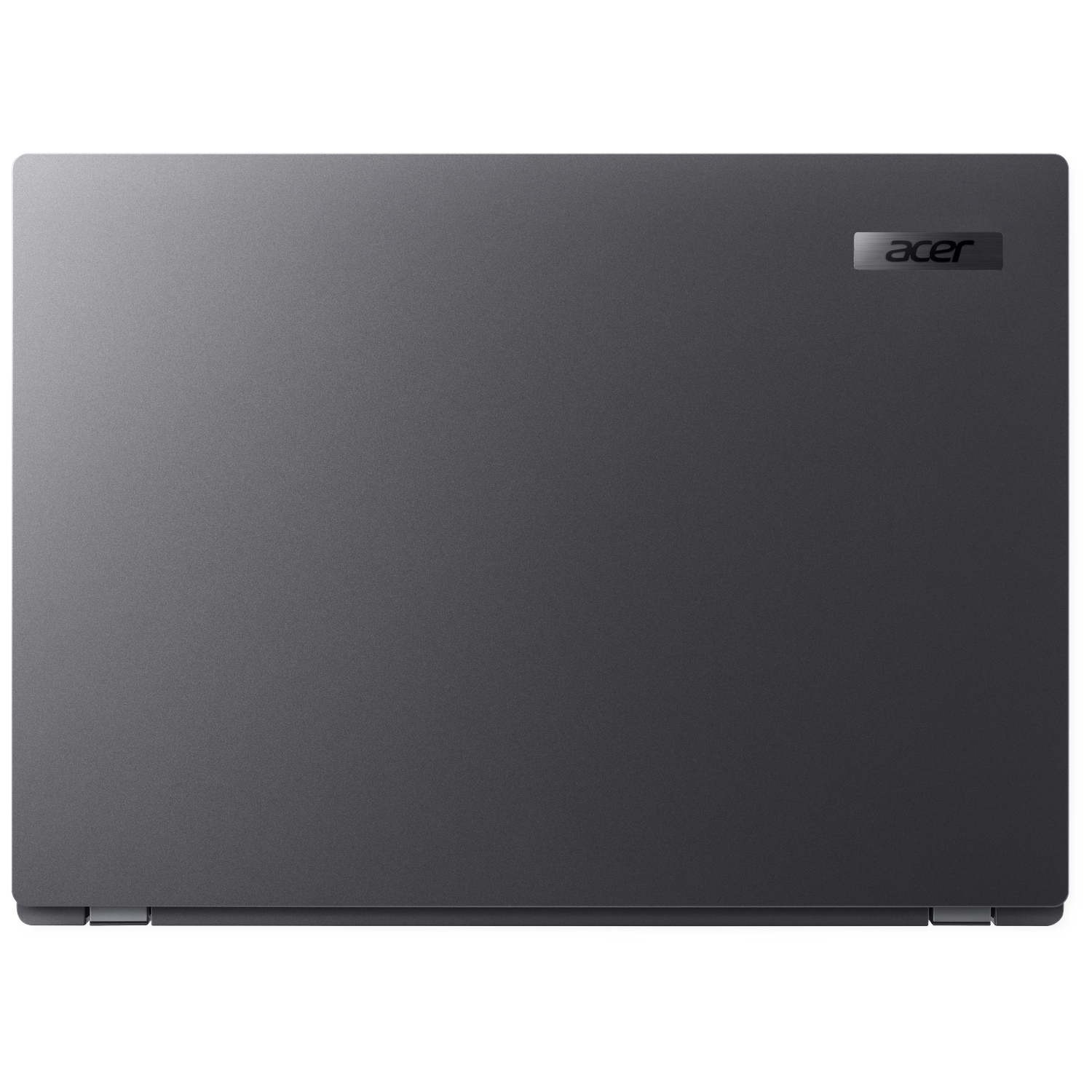 Gesloten donkergrijze Acer laptop met zilveren logo rechtsboven.
