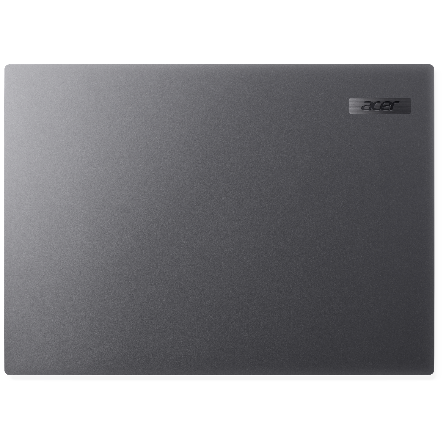 A closed, gray Acer laptop with the logo in the upper right corner.