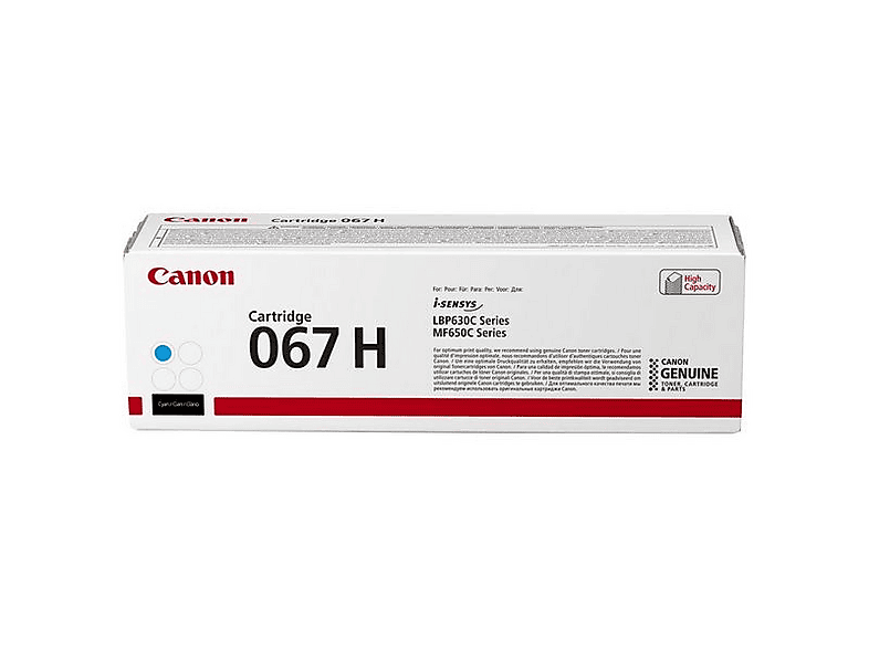 CANON 067H Toner-Cartridge, bis zu 2350 Seiten, Cyan; Tonerpatrone